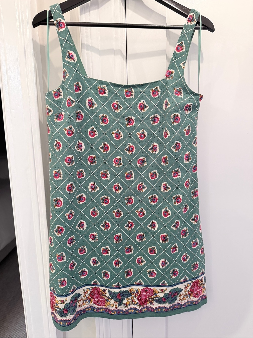 WAYF Green Mini Dress Eden Print